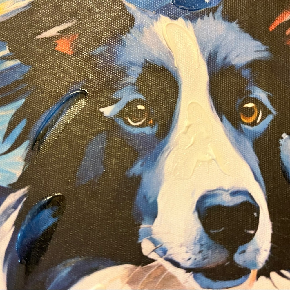 Border Collie “Starry Night“ canvas wall art - Picture 2 of 9